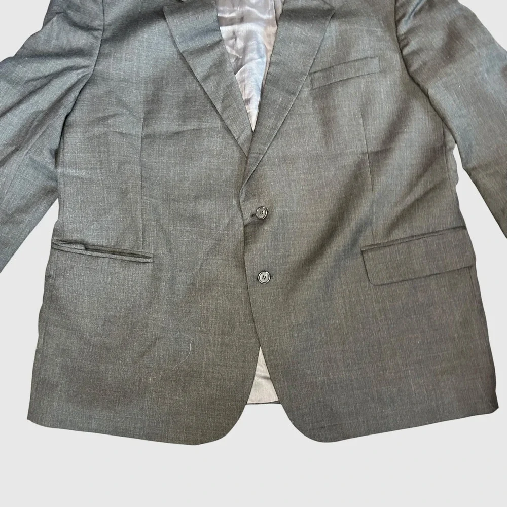 English Manor Dark Academia Wool Blazer 48R Grey Professional Sport Coat Jacket